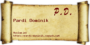 Pardi Dominik névjegykártya